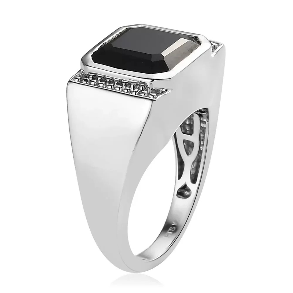 Artisan ✦ Black Spinel Platinum Ring ✦ 7.00ctw Bold Collector Piece Sz 14 NWT